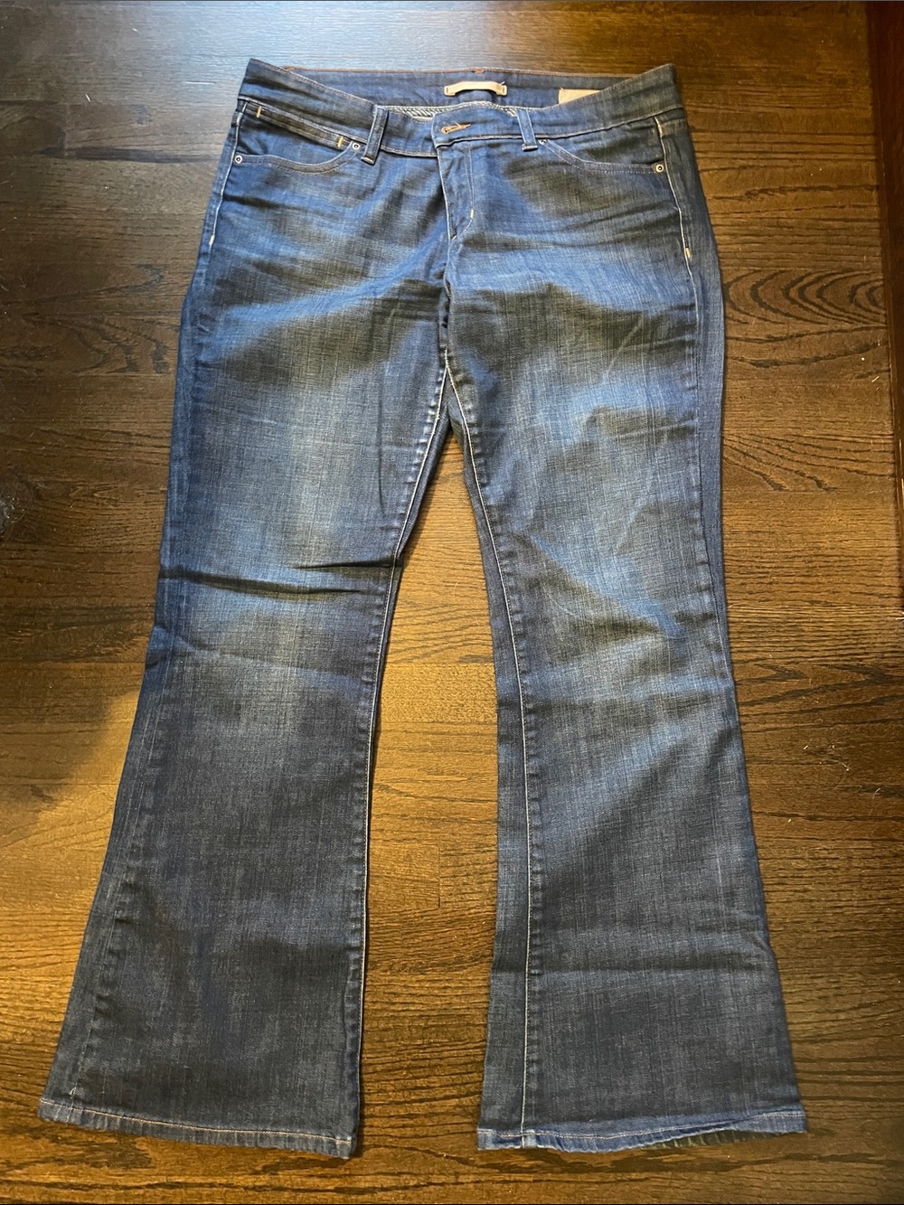 GAP Women's Blue Flare Jeans - Mid Wash Stretch Denim